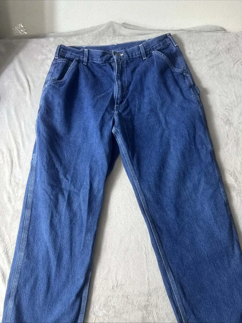 Carhartt Men’s 36x32 Dungaree Fit Carpenter Jeans Blue Denim Work Utility Pants